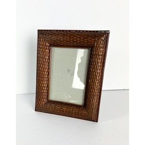 Vintage Basket weave rattan frame 8x10, fits 5x7 picture wicker